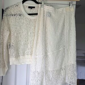 Beautiful cream summer skirt and top.